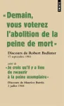 Demain vous voterez l'abolition de la peine de mort